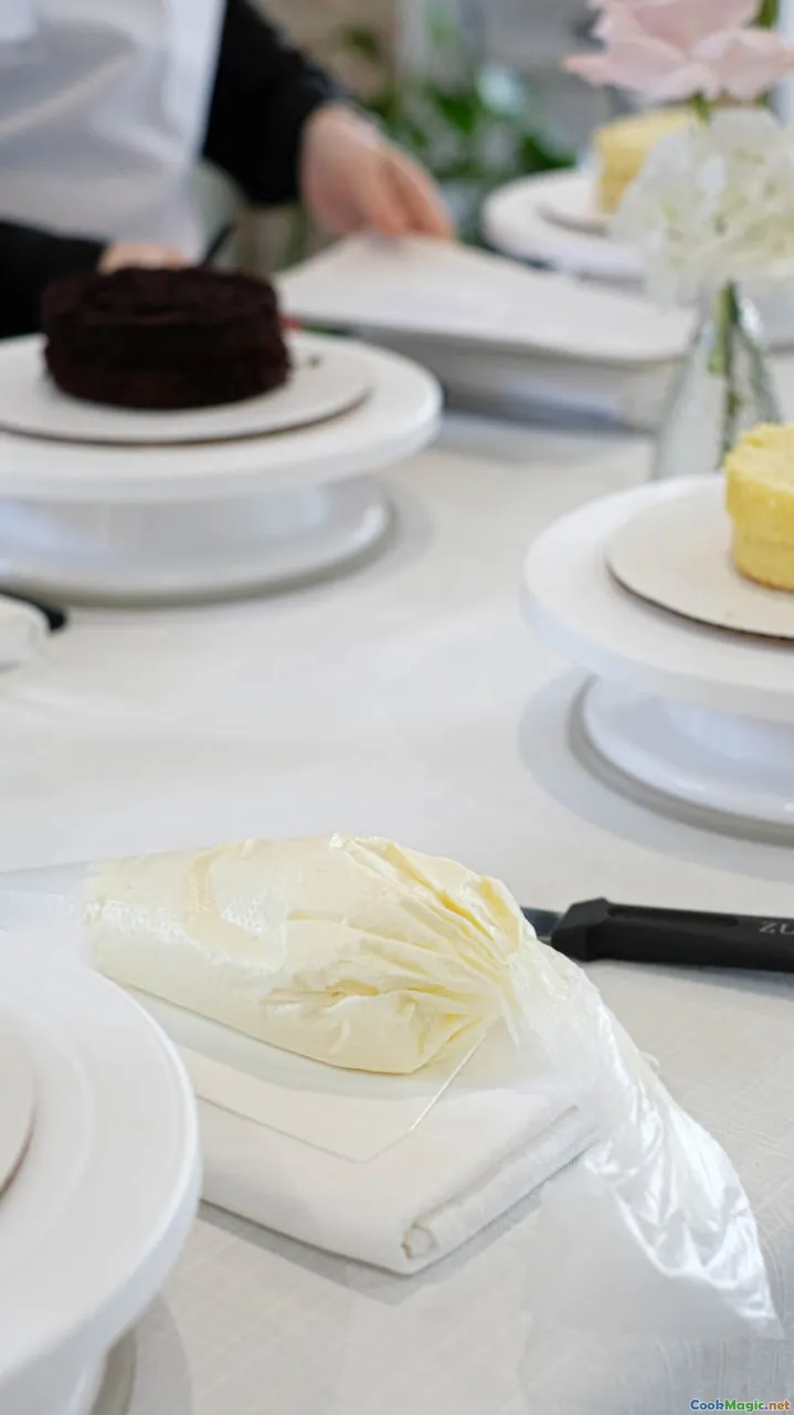 ingredients, chocolate, buttercream, sponge cake