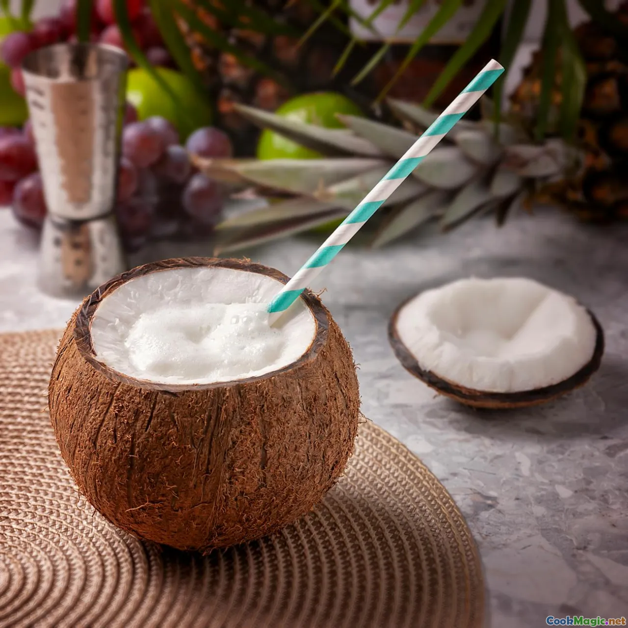 Kava bowl, coconut drink, Polynesian drink, tropical beverage