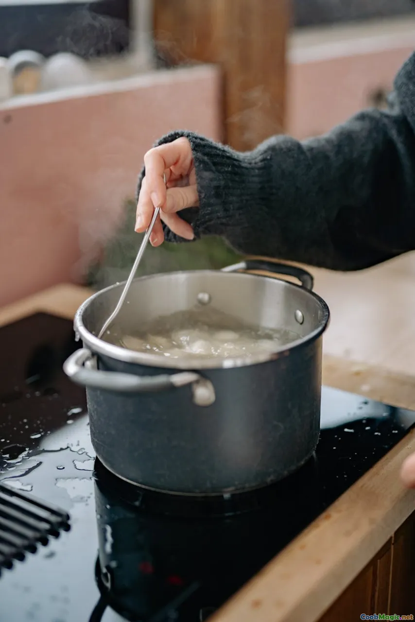 making knedlíky, boiling dumplings, toasted breadcrumbs