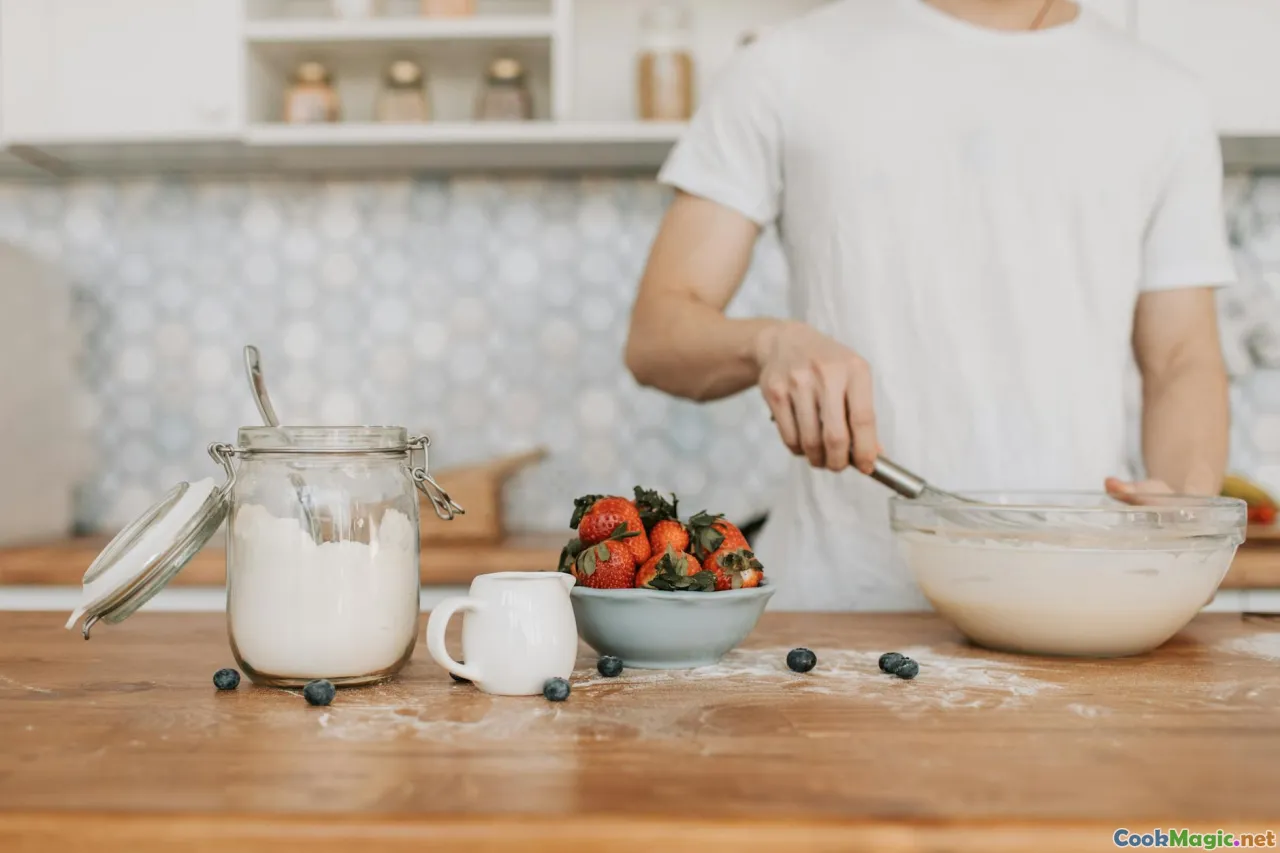 mixing, soaking dried fruits, batter, baking