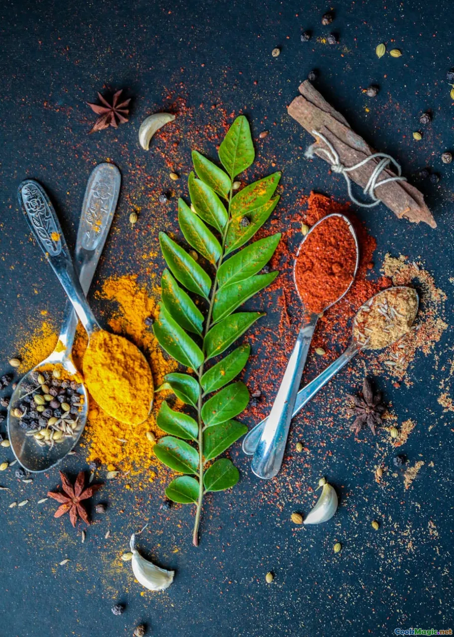 paprika, garlic, bay leaf, cumin, pepper