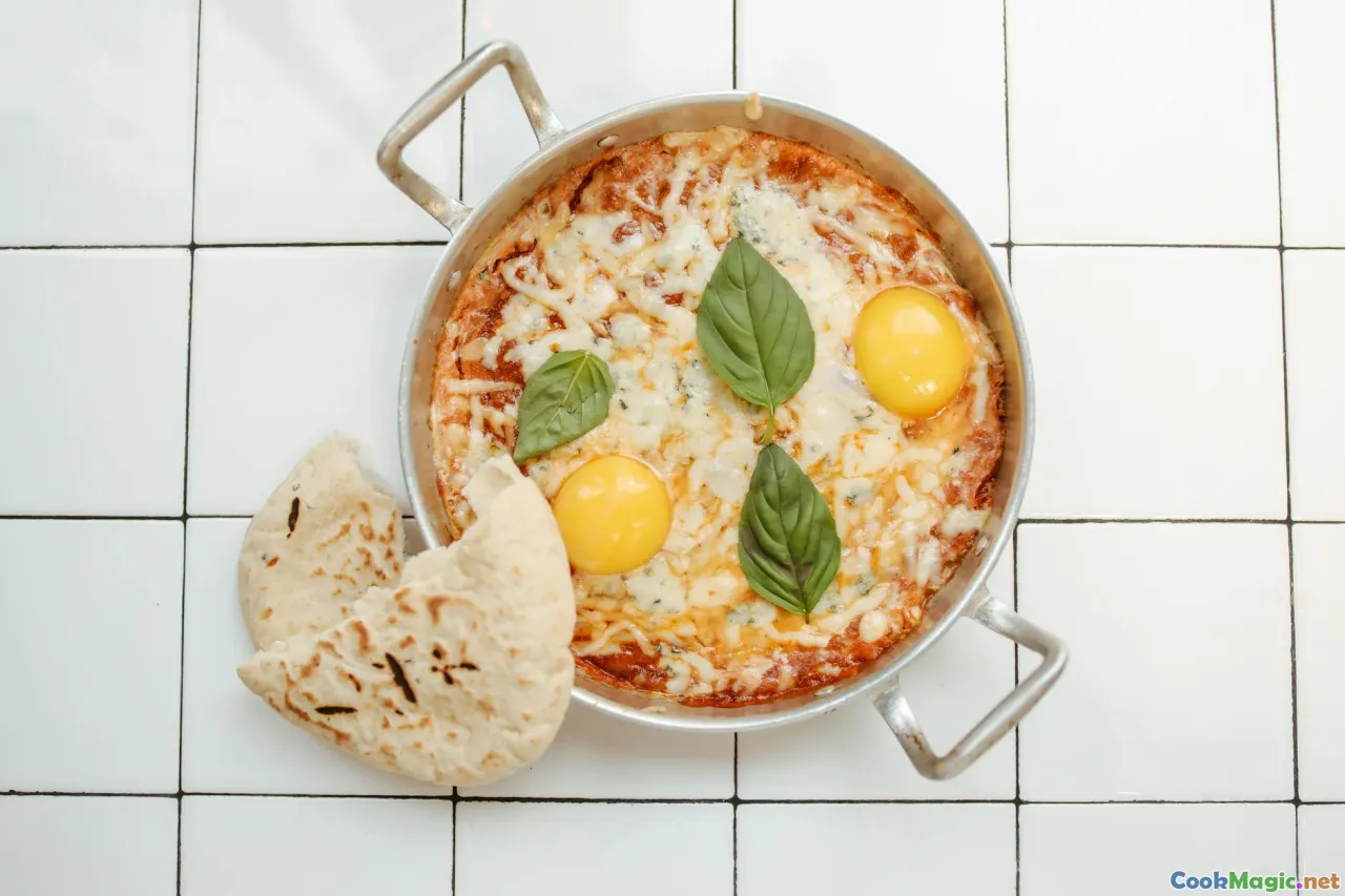 plating, skillet, herbs, tabletop