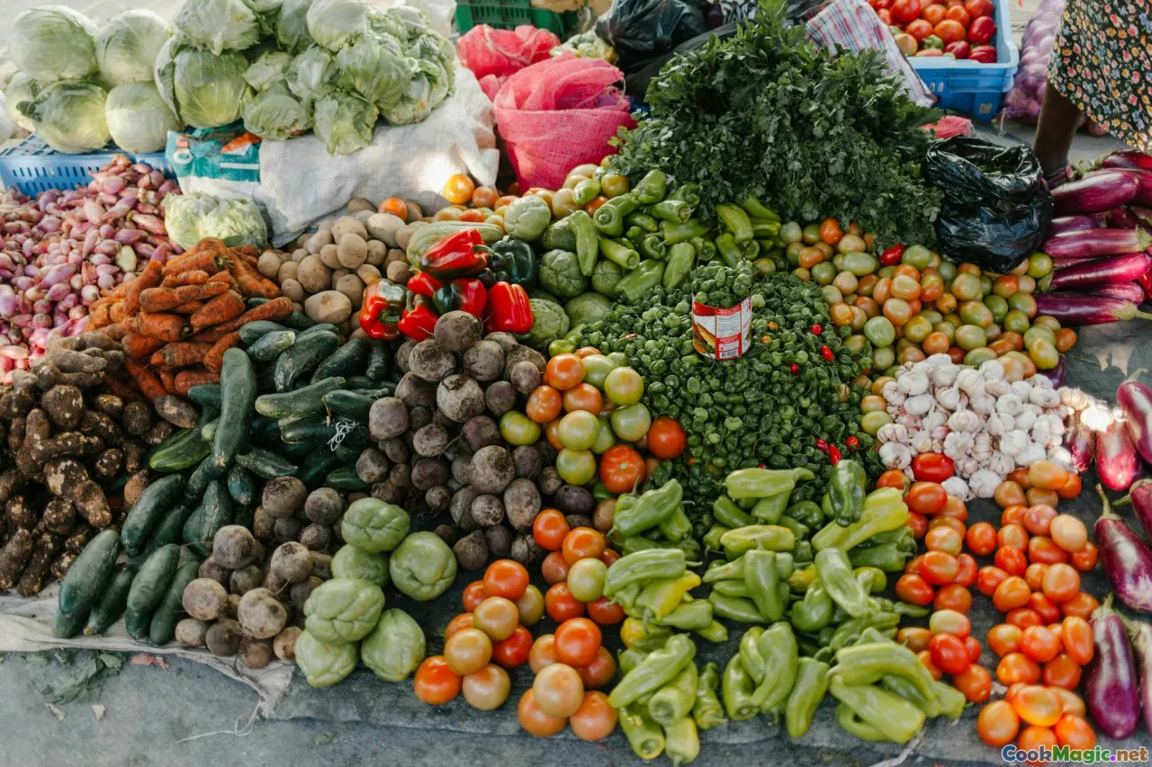 potatoes, cabbage, pork, garlic, local produce