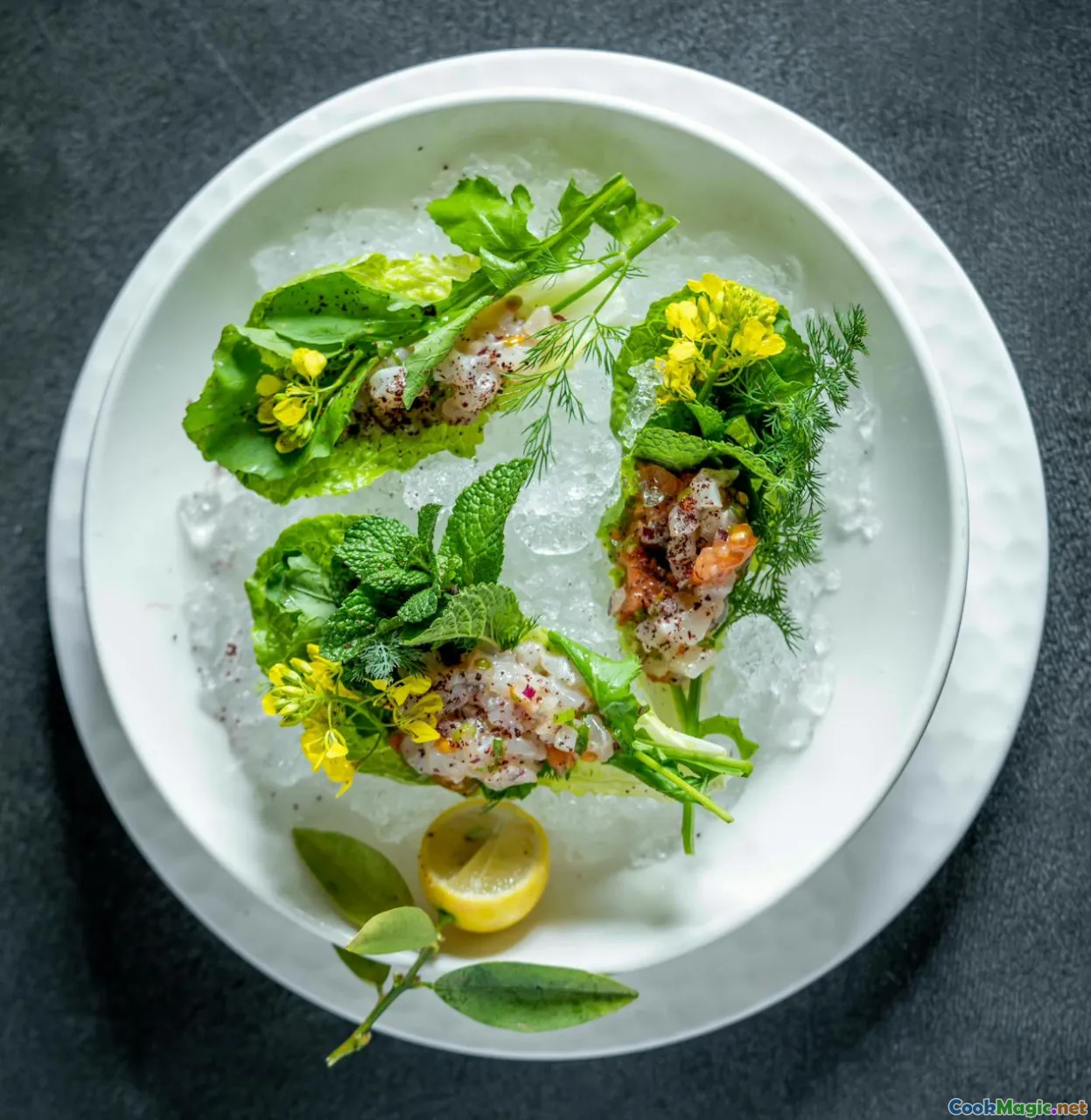 side-by-side fish dishes, texture comparison, colorful Jamaican plate