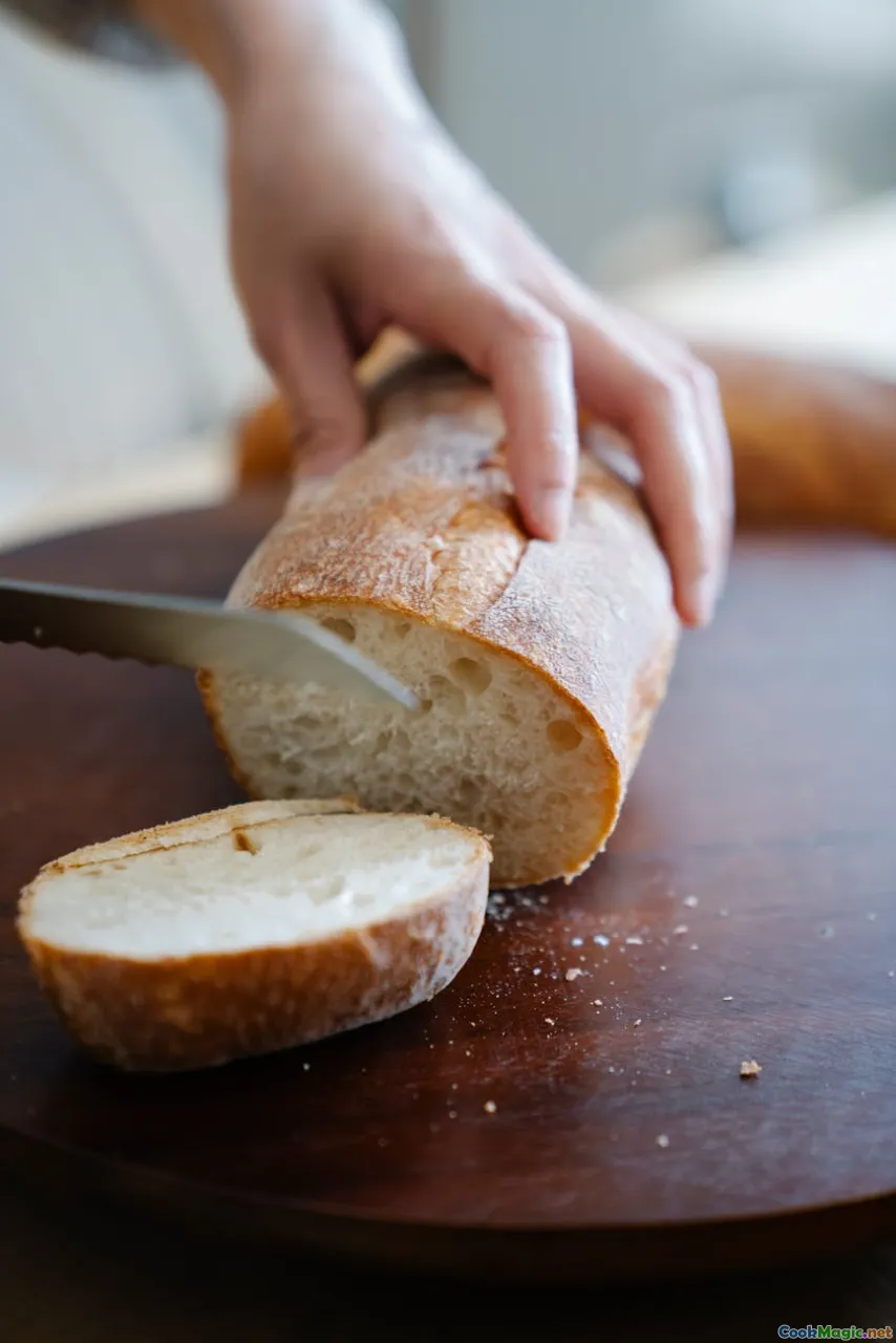 sliced bread, close-up of crust, bread aroma, bread serving