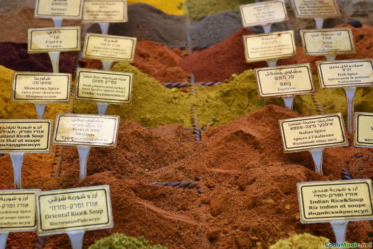 spice jars, spice market, curry powders, organic herbs