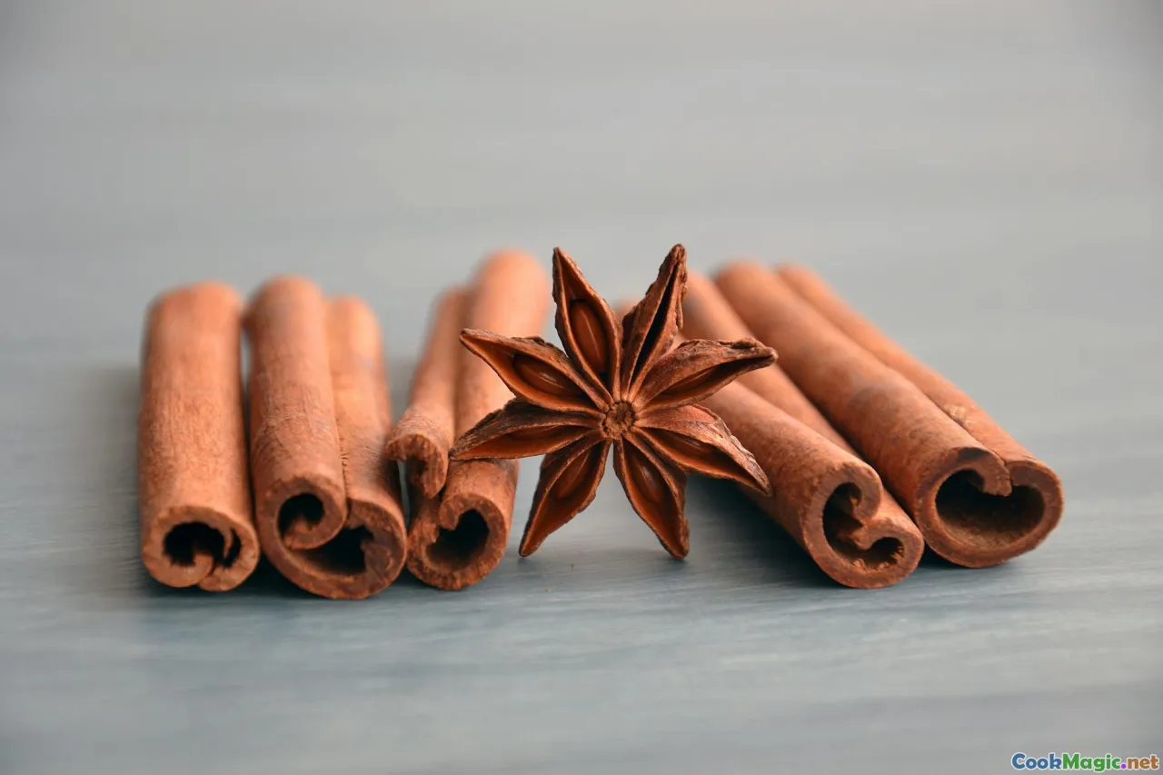 star anise, tangerine peel, spices
