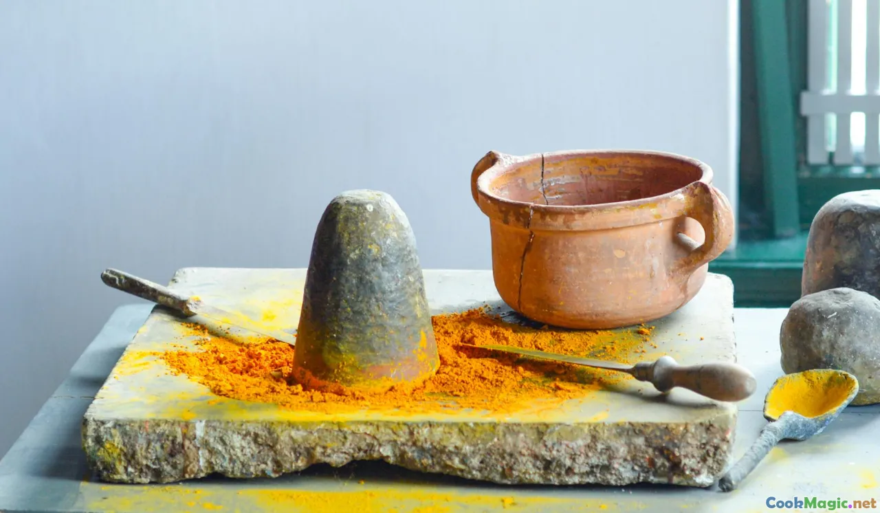 stone mortar and pestle, spice grinder, blender