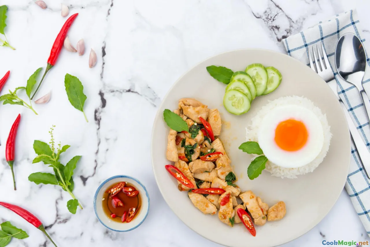 Thai basil, fresh herbs, aromatic herbs, Thai dishes