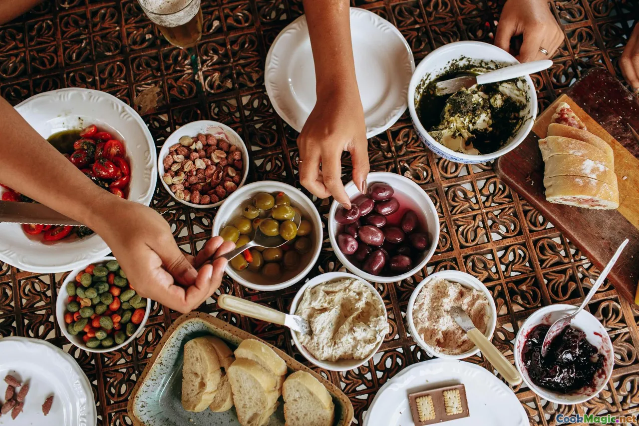 traditional Portuguese dishes, bread with olive oil, rural family meal, breakfast scene