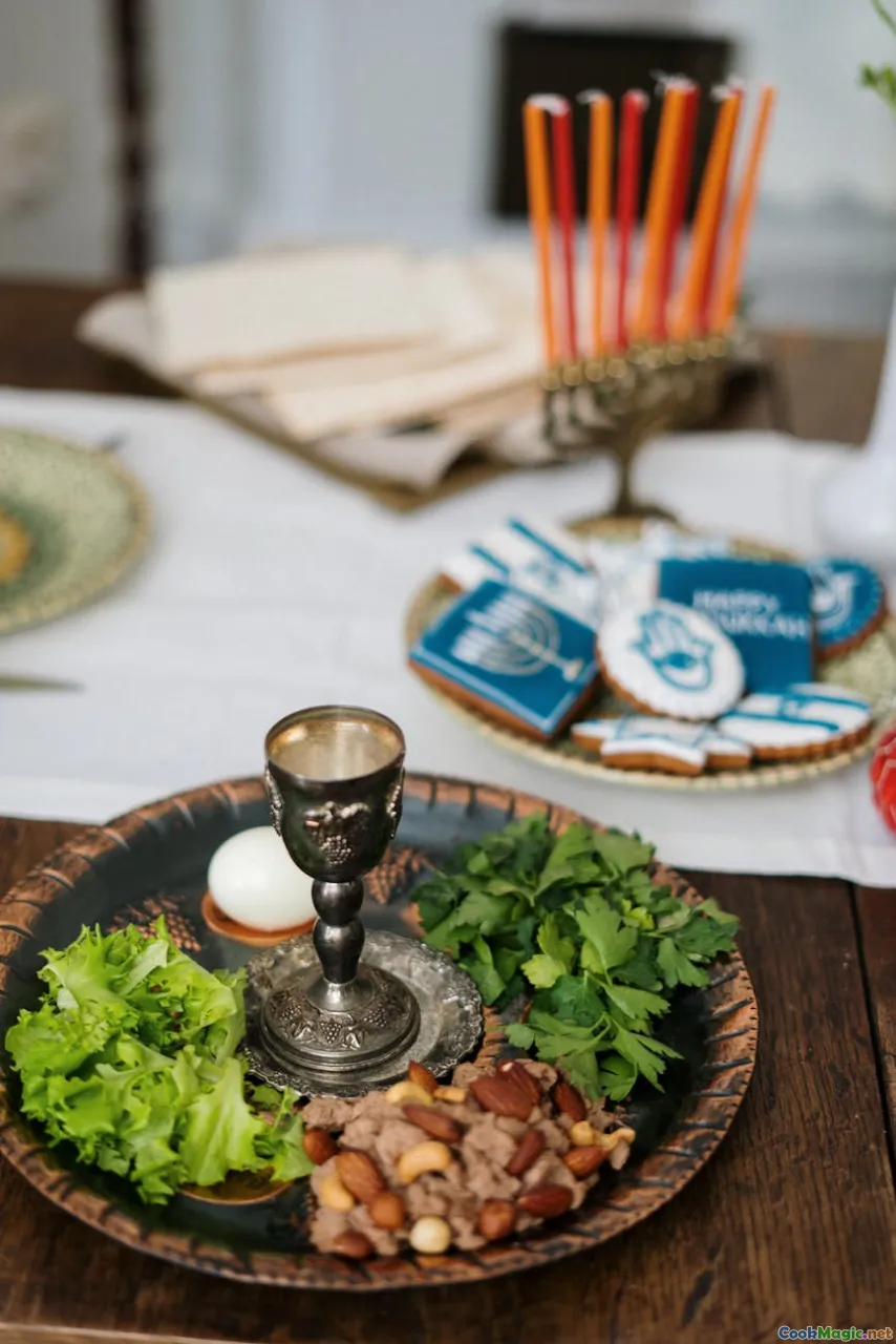 Kosher Passover Seder Plate Food Elements