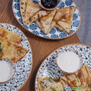 Hortobágyi-Palatschinken mit pikanten Füllungen