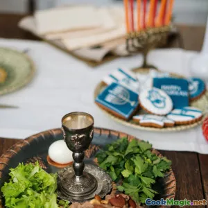 Kosher Passover Seder Plate Food Elements