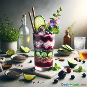 阿萨伊森林清凉饮，配薄荷气泡