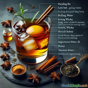 Cóctel de Whisky Darjeeling Dorado con un Toque de Huevo