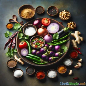 Curry de Berinjela Arcot Kathirikai: Caril Real de Berinjela com Coco