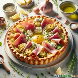 Chrupiące tartelety z karczocha i korsykańską szynką