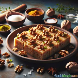 Nussiges Lapsi-Barfi: Fusion aus Walnüssen und Lapsi