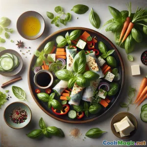 酥脆罗勒芝士Halloumi春卷配甜辣酱