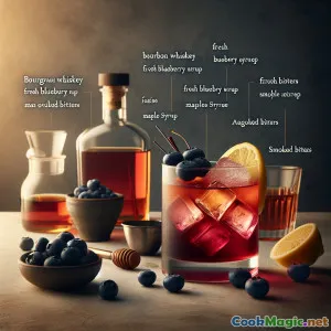 Säuerlich & Geräucherter Heidelbeer-Bourbon-Cocktail