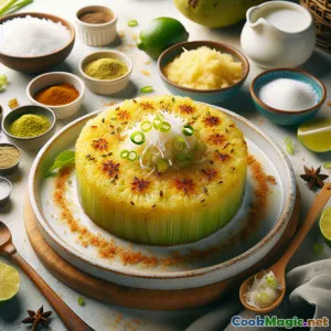 Bammy-Brotfrucht-Auflauf mit Kokoskruste