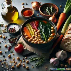 Soupe Rustique de Pois Chiches et Blettes Sicilienne