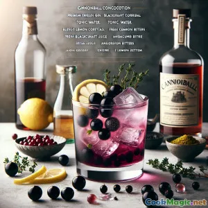 Concoção de Bomba de Canhão: Gin Fizz Inglês de Groselha Preta Audacioso