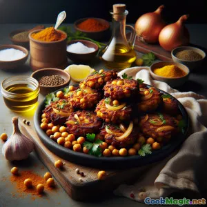 Crispy Caramelized Onion & Chickpea Fritters