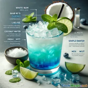 Caribbean Blue Refresher: A Tropical Blue Lagoon Cocktail