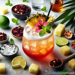 Refresco Refrescante de Hibisco e Abacaxi do Caribe