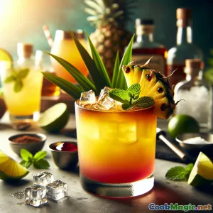 Julep Bình Minh Caribe với Dứa và Bạc Hà