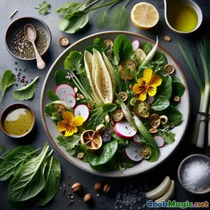 Salad Hoa Chuối Nướng Với Thảo Mộc Rừng Tươi