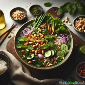 Vibrant Chiang Mai Jackfruit Herb Larb Salad