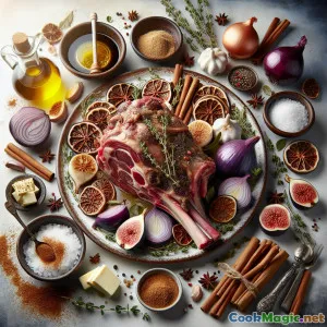 Pundak Domba Berbumbu Kayu Manis dengan Figs Madu