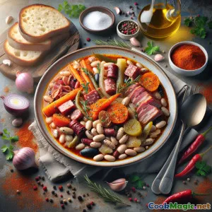 トランシルヴァニア風 燻製豆の酸味スープ