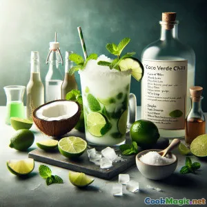 Erfrischendes Kokosgrün-Kühldrink mit Kokosnuss & Limette