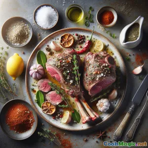 搭配野生香草 chimichurri 的灰烬烤制巴塔哥尼亚羔羊