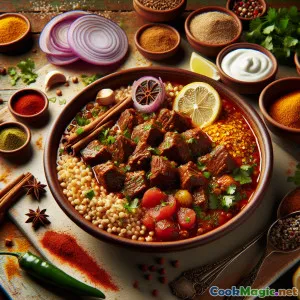 Gulasz z jareesh doprawiony na pustyni z suszoną limonką