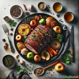 斯洛文尼亚苹果酒烤猪肉，配苹果