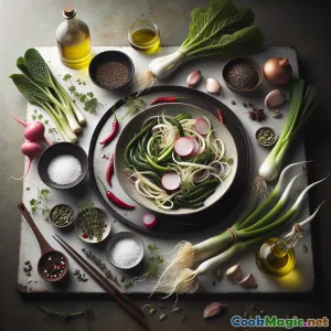 春季采摘发酵白萝卜和指头蘑的炒菜