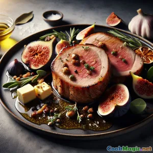 Polędwica wieprzowa nasycona figami, glazura Vermentinu