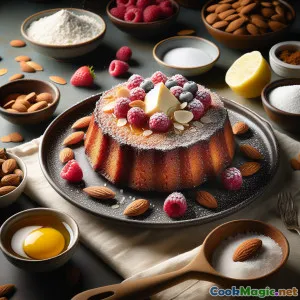 Financiers với bơ nâu, hạnh nhân và mâm xôi