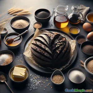 Hearty Finnish Black Bread with Golden Brown Butter