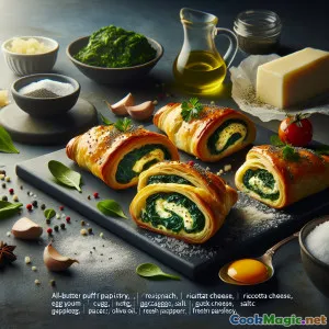 Delikatne księżyce ze szpinakiem i ricottą w stylu florenckim