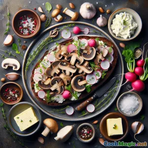 Nordic Foraged Mushroom Open-Faced Tartine