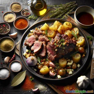 Pieczona jagnięcina w stylu kastylijskim z czosnkiem