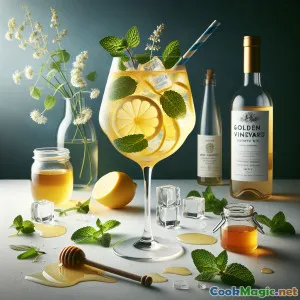 Elegant Golden Vineyard Reverie: A Floral White Wine Spritz