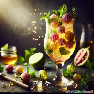 Sparkler de Groseille Acidulée avec une Touche d'Herbes
