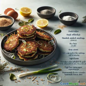 Frittelle di Whitebait affumicato con Harakeke e Aioli al Limone
