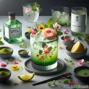 清新抹茶金酒鸡尾酒